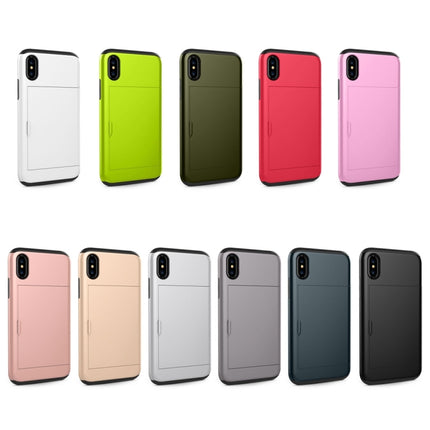 Funda protectora trasera a prueba de caídas de TPU + PC con ranura para tarjetas para iPhone X/XS