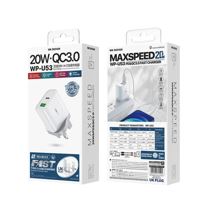 WK WP-U53 QC3.0 Ladegerät 20W USB Typ-C Maxspeed PD Schnellladegerät