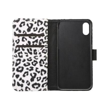 Für iPhone X Leopardenmuster PU + PC Horizontal Flip Lederschutzhülle mit Halter und Kartenfächern, Für X