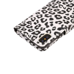 Für iPhone X Leopardenmuster PU + PC Horizontal Flip Lederschutzhülle mit Halter und Kartenfächern, Für X