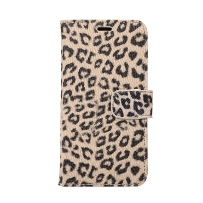 For iPhone X Leopard Pattern PU + PC Horizontal Flip Leather Protective Case with Holder & Card Slots, For X