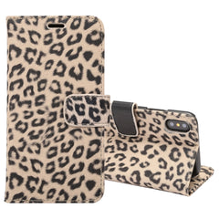 Für iPhone X Leopardenmuster PU + PC Horizontal Flip Lederschutzhülle mit Halter und Kartenfächern, Für X