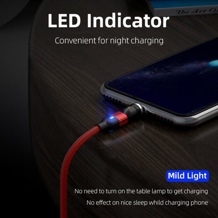 2m 3A Output 3 in 1 USB to 8 Pin + USB-C / Type-C + Micro USB 540 Degree Rotating Magnetic Data Sync Charging Cable, 2m 3 in 1