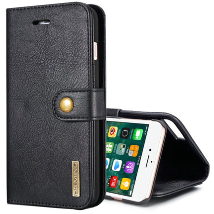 DG.MING para iPhone 8 Plus y iPhone 7 Plus Crazy Horse Texture - Funda protectora magnética desmontable con tapa horizontal, ranuras para tarjetas y billetera, para iPhone 8P y 7P