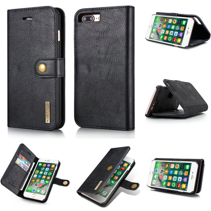 DG.MING para iPhone 8 Plus y iPhone 7 Plus Crazy Horse Texture - Funda protectora magnética desmontable con tapa horizontal, ranuras para tarjetas y billetera, para iPhone 8P y 7P