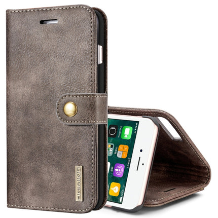 DG.MING para iPhone 8 Plus y iPhone 7 Plus Crazy Horse Texture - Funda protectora magnética desmontable con tapa horizontal, ranuras para tarjetas y billetera, para iPhone 8P y 7P