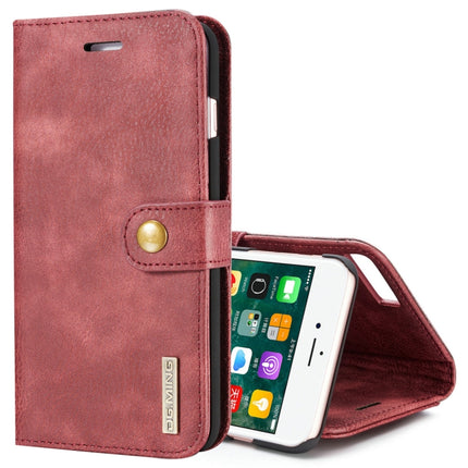 DG.MING para iPhone 8 Plus y iPhone 7 Plus Crazy Horse Texture - Funda protectora magnética desmontable con tapa horizontal, ranuras para tarjetas y billetera, para iPhone 8P y 7P