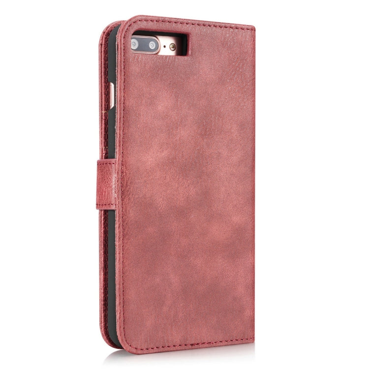 DG.MING Schutzhülle für iPhone 8 Plus und iPhone 7 Plus, Crazy Horse-Textur, horizontales Flip, abnehmbare magnetische Schutzhülle mit Halterung, Kartenfächern und Geldbörse, iPhone 8P und 7P