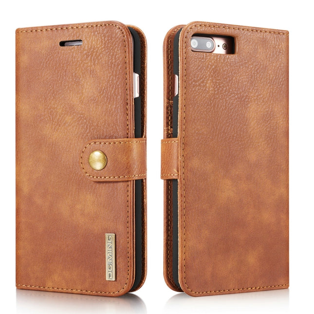 DG.MING Schutzhülle für iPhone 8 Plus und iPhone 7 Plus, Crazy Horse-Textur, horizontales Flip, abnehmbare magnetische Schutzhülle mit Halterung, Kartenfächern und Geldbörse, iPhone 8P und 7P
