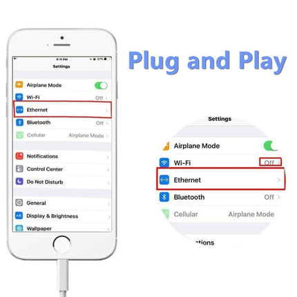 NK107A1 8 Pin to RJ45 Ethernet LAN Network Adapter Cable for iPhone / iPad Series, Total Length: 16cm