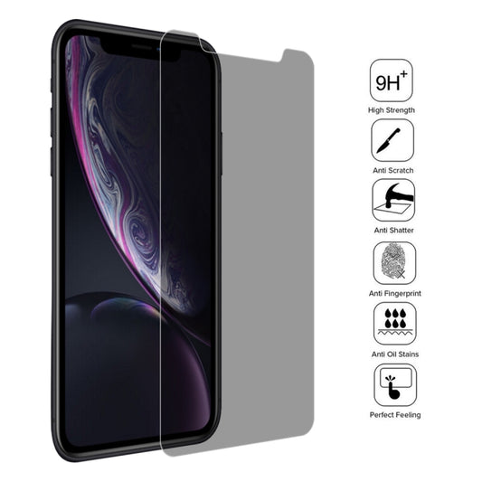 For iPhone 11 / XR 9H 3D Privacy Anti-glare Non-full Screen Tempered Glass Screen Protector, For XR