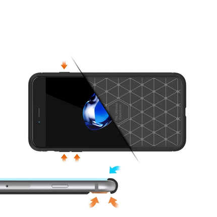 Für iPhone 8 Plus Gebürstete Texturfaser TPU Robuste Panzerschutzhülle, Für iPhone 8 Plus