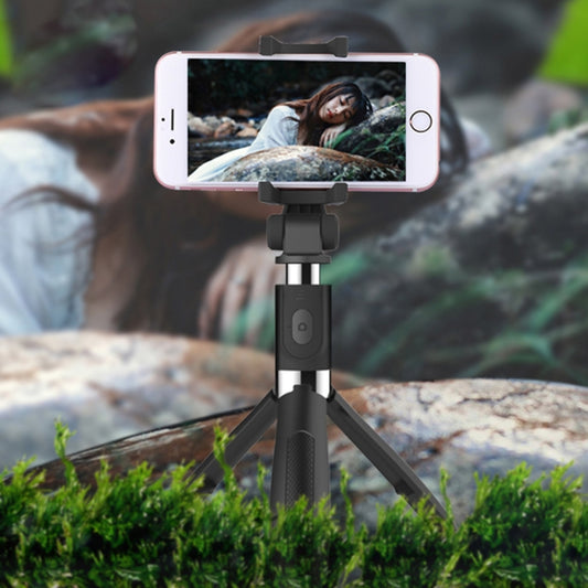 Trípode con obturador remoto y Bluetooth plegable 2 en 1 para selfies, para teléfonos iPhone y Android, L01