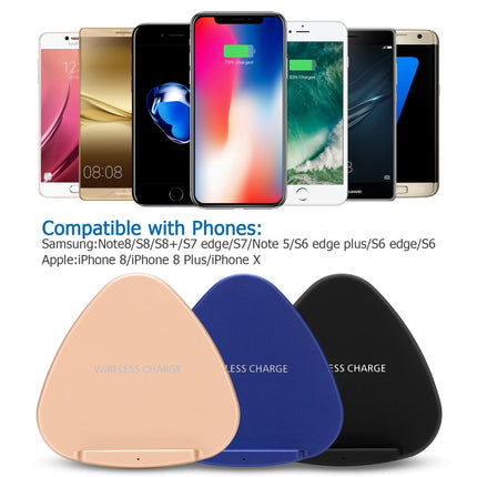 QK11 10W ABS + PC Fast Charging Qi Wireless Charger Pad, QK11 Blue, QK11 Black, QK11 Gold