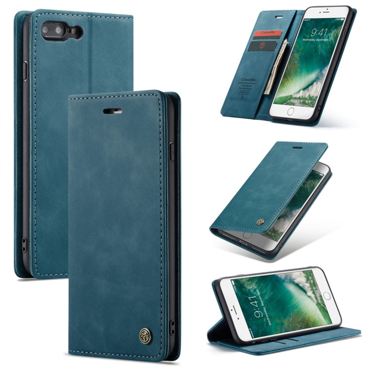 CaseMe-013 - Funda de piel con tapa horizontal multifuncional retro esmerilada para iPhone 7 Plus/8 Plus, con ranura para tarjetas, soporte y billetera, para iPhone 7 Plus/8 Plus