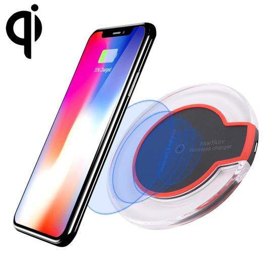 FANTASY 5V 1A Output Qi Standard Ultra-thin Wireless Charger with Charging Indicator, Support QI Standard Phones, FANTASY 5V 1A, FANTASY White