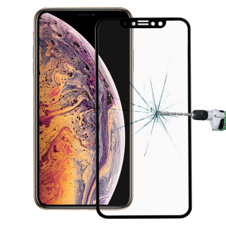 For iPhone 11 Pro Max / XS Max ENKAY Hat-Prince 0.2mm 9H 3D Full Screen Carbon Fiber Tempered Glass Film, For XS Max (3D)