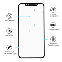 For iPhone 11 Pro Max / XS Max ENKAY Hat-Prince 0.2mm 9H 3D Full Screen Carbon Fiber Tempered Glass Film, For XS Max (3D)