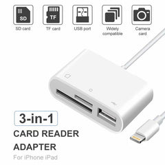 NK-1081 8 Pin to SD + TF + USB Port Camera Reader Adapter