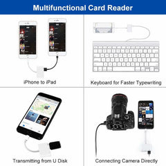 NK-1081 8 Pin to SD + TF + USB Port Camera Reader Adapter