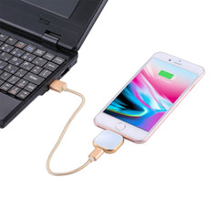 Unidad de disco flash multifuncional de 64 GB y 8 pines RQW-18S con cable USB/micro USB a micro USB, RQW-18S dorado