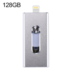 RQW-02 3 in 1 USB 2.0 & 8 Pin & Micro USB 128GB Flash Drive, RQW-02 Silver