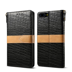 Splicing Color Crocodile Texture PU Horizontal Flip Leather Case for iPhone 7 Plus / 8 Plus, with Wallet & Holder & Card Slots & Lanyard, For iPhone 7 Plus / 8 Plus