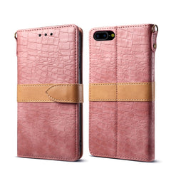 Splicing Color Crocodile Texture PU Horizontal Flip Leather Case for iPhone 7 Plus / 8 Plus, with Wallet & Holder & Card Slots & Lanyard, For iPhone 7 Plus / 8 Plus