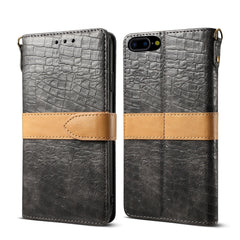 Splicing Color Crocodile Texture PU Horizontal Flip Leather Case for iPhone 7 Plus / 8 Plus, with Wallet & Holder & Card Slots & Lanyard, For iPhone 7 Plus / 8 Plus