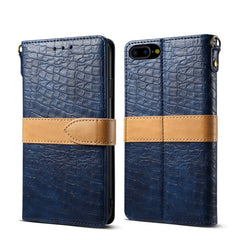 Splicing Color Crocodile Texture PU Horizontal Flip Leather Case for iPhone 7 Plus / 8 Plus, with Wallet & Holder & Card Slots & Lanyard, For iPhone 7 Plus / 8 Plus