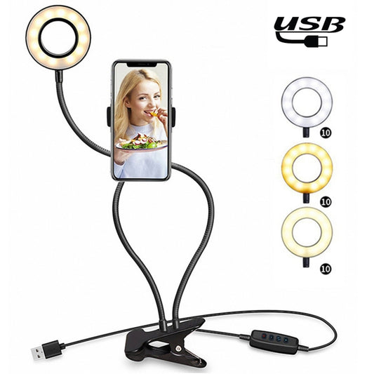 With 3-Light Mode, 10-Level Brightness LED Desk Lamp, Compatible with iPhone / Android,  for Live Stream, KTV, Live Broadcast, Live Show, etc