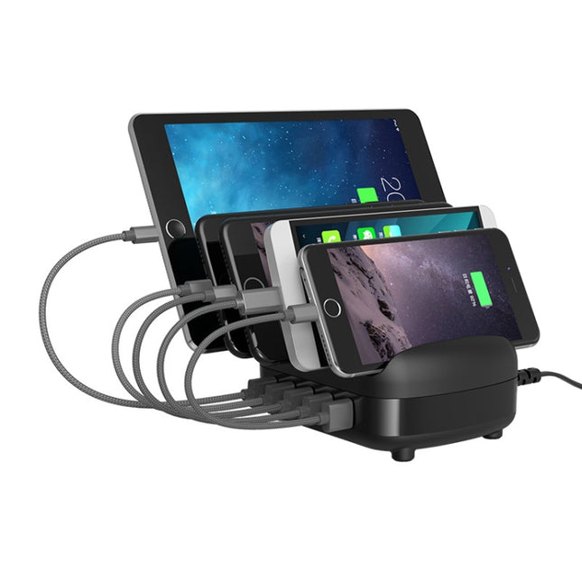 ORICO DUK-5P 40W 5 USB-Anschlüsse Intelligente Ladestation mit Telefon- und Tablet-Ständer