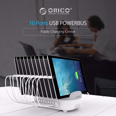 ORICO DUK-10P 120W 10 USB Ports Smart Charging Station with Phone & Tablet Stand, EU Plug, EU Plug(Black), EU Plug(White), US Plug(Black), US Plug(White), UK Plug(Black), UK Plug(White), AU Plug(Black), AU Plug(White)