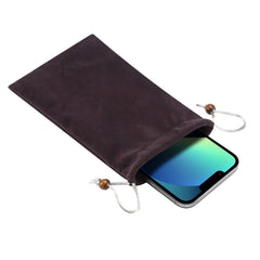 6.9 inch Universal Leisure Cotton Flock Cloth Carry Bag with Lanyard for iPhone 8 Plus, Galaxy S10+, Huawei Mate 20X, Xiaomi Max