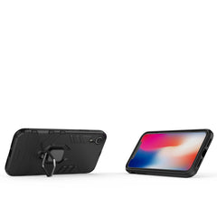 For iPhone XR PC + TPU Shockproof Protective Case with Magnetic Ring Holder, For XR