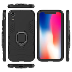 For iPhone XR PC + TPU Shockproof Protective Case with Magnetic Ring Holder, For XR