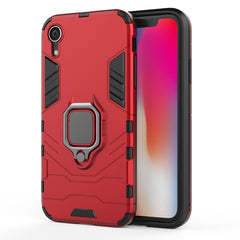 For iPhone XR PC + TPU Shockproof Protective Case with Magnetic Ring Holder, For XR