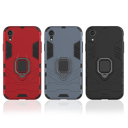 For iPhone XR PC + TPU Shockproof Protective Case with Magnetic Ring Holder, For XR