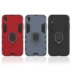 For iPhone XR PC + TPU Shockproof Protective Case with Magnetic Ring Holder, For XR