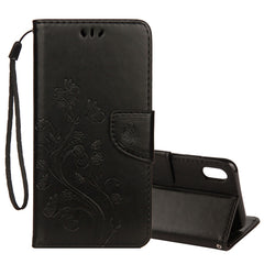 For iPhone XR Embossed Butterfly Pattern Horizontal Flip Leather Case with Card Slot & Holder & Wallet & Lanyard, For XR