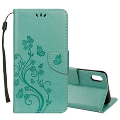 For iPhone XR Embossed Butterfly Pattern Horizontal Flip Leather Case with Card Slot & Holder & Wallet & Lanyard, For XR