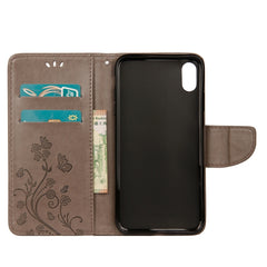 For iPhone XR Embossed Butterfly Pattern Horizontal Flip Leather Case with Card Slot & Holder & Wallet & Lanyard, For XR