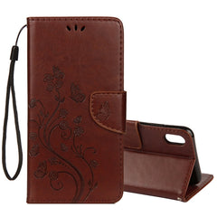 For iPhone XR Embossed Butterfly Pattern Horizontal Flip Leather Case with Card Slot & Holder & Wallet & Lanyard, For XR