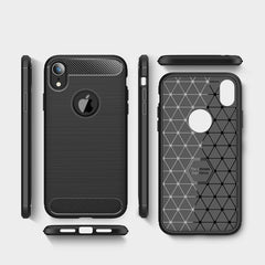 For iPhone XR Brushed Texture Carbon Fiber Shockproof TPU Protective Back Case, For iPhone XR, For XR