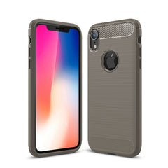 For iPhone XR Brushed Texture Carbon Fiber Shockproof TPU Protective Back Case, For iPhone XR, For XR