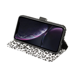 Für iPhone XR Leopardenmuster Horizontal Flip Ledertasche mit Halter &amp; Kartenfächern, Für XR