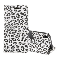 For iPhone XR Leopard Pattern Horizontal Flip Leather Case with Holder & Card Slots