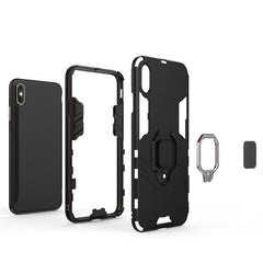 For iPhone XS Max PC + TPU Shockproof Protective Case with Magnetic Ring Holder, For XS Max