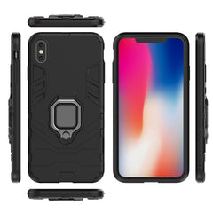 For iPhone XS Max PC + TPU Shockproof Protective Case with Magnetic Ring Holder, For XS Max