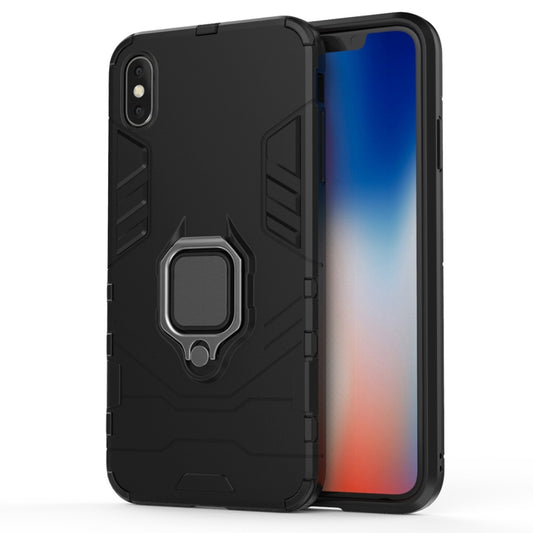 For iPhone XS Max PC + TPU Shockproof Protective Case with Magnetic Ring Holder, For XS Max